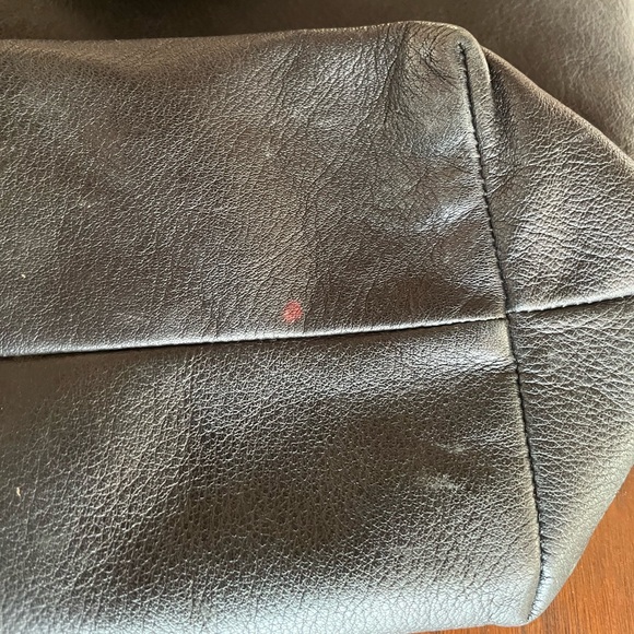 Baggu Minimalist Natural Milled Black Leather Tote Shoulder Bag VGUC - Picture 15 of 16